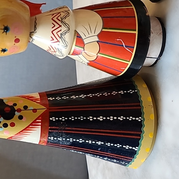 Vintage Salvo Estonia USSR Wooden Doll Set Family - Picture 6 of 7